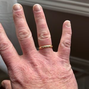 Tiffany gold band with 3 diamonds